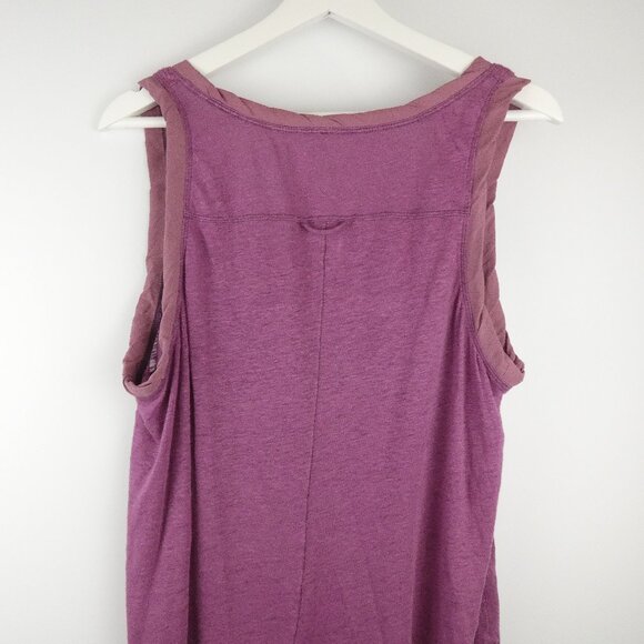Free People Womens Top Small Purple Tank Love Language Linen Flowy Asymmetrical - Picture 6 of 16